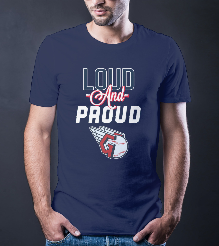 Loud And Proud Cleveland Guardians Winged Baseball T-Shirt