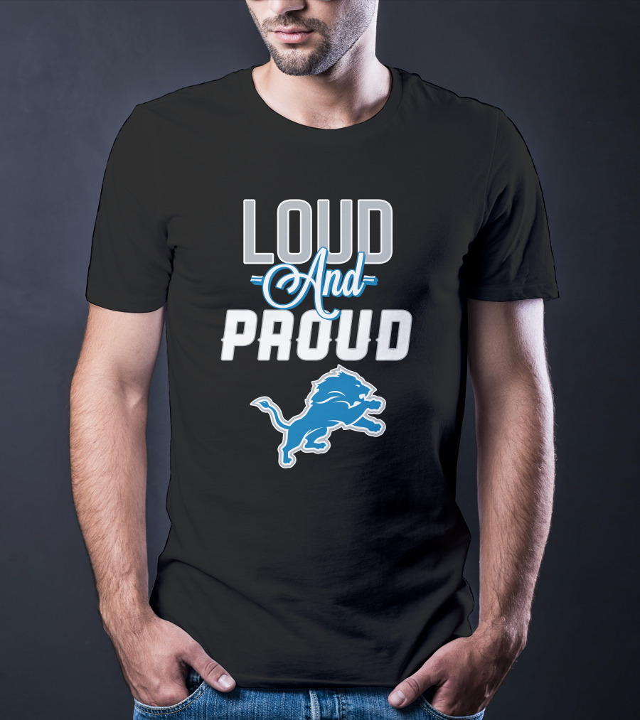 Detroit Lions Loud And Proud With Iconic Blue Lion T-Shirt