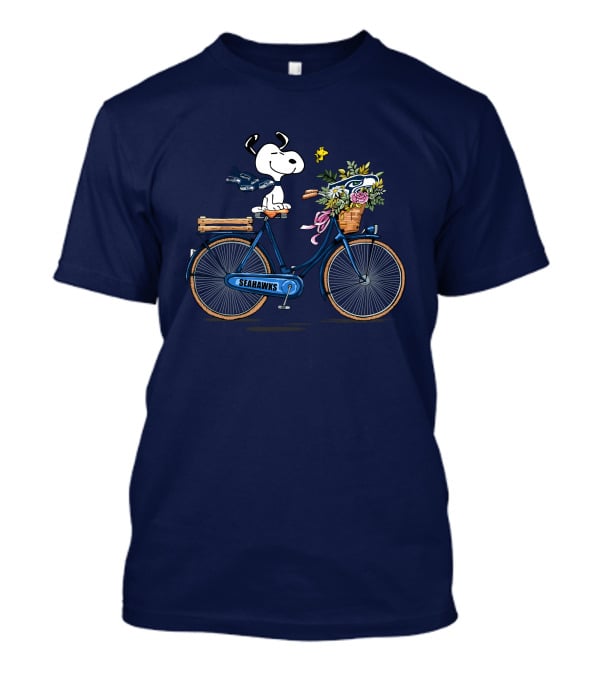 Seattle Seahawks Snoopy Bicycle Adventure T-Shirt