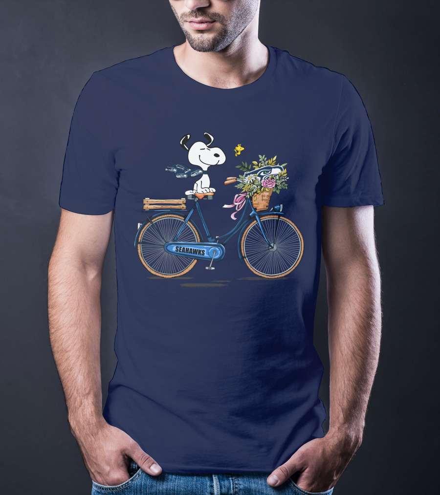 Seattle Seahawks Snoopy Bicycle Adventure T-Shirt