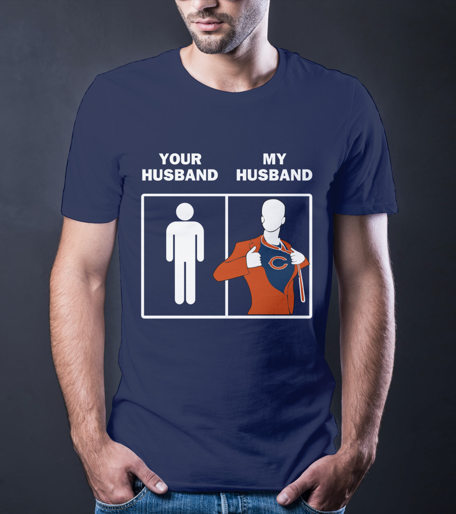 Chicago Bears My Husband Superman Logo Parody Your Husband T-Shirt