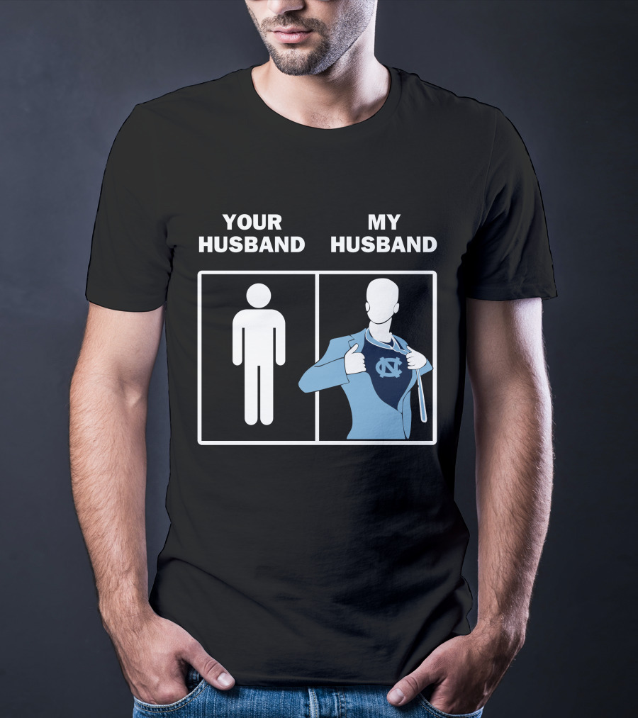 North Carolina Tar Heels Your Husband My Husband UNC Logo Superman T-Shirt
