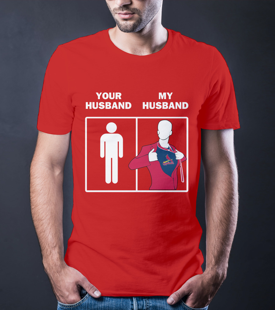 Your Husband My Husband St Louis Cardinals Fan Logo Superman T-Shirt