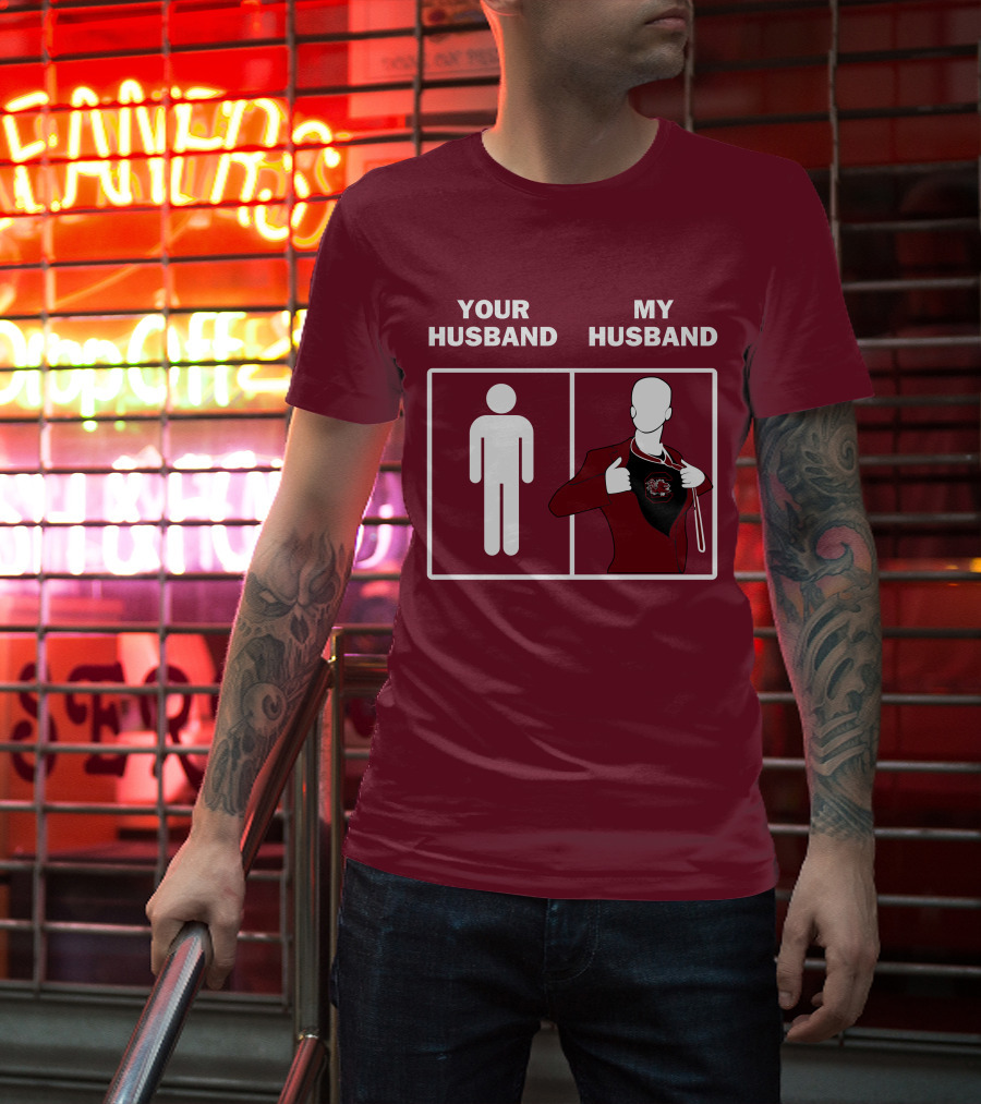 South Carolina Gamecocks Your Husband My Husband Sports Fan Comparison T-Shirt