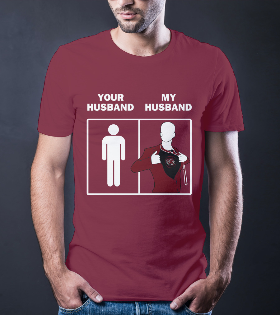 South Carolina Gamecocks Your Husband My Husband Sports Fan Comparison T-Shirt
