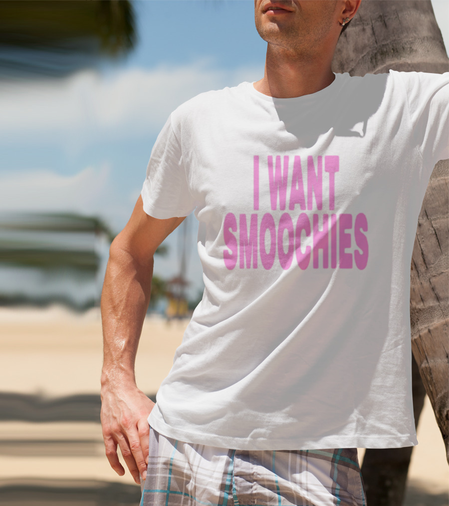 Ashnikko I Want Smoochies Pink Text Bold Style T-Shirt