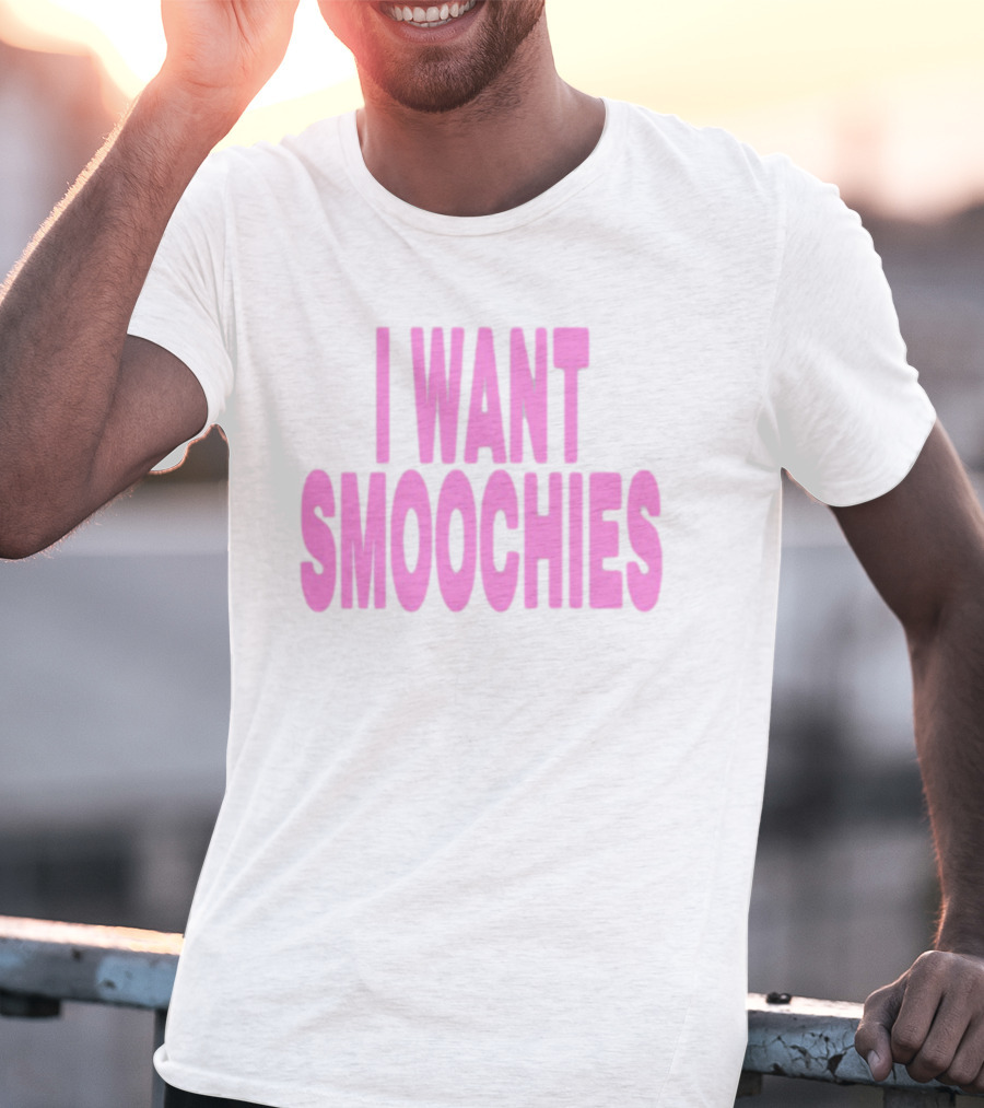 Ashnikko I Want Smoochies Pink Text Bold Style T-Shirt