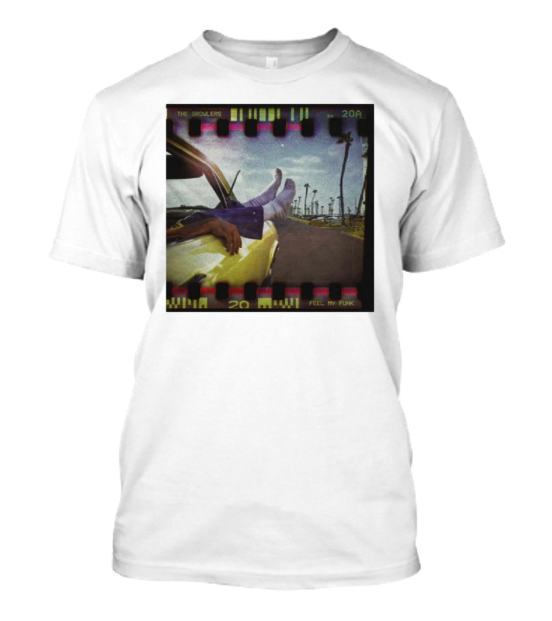 The Growlers Feel My Funk Vintage Filmstrip Car Ride Palms T-Shirt