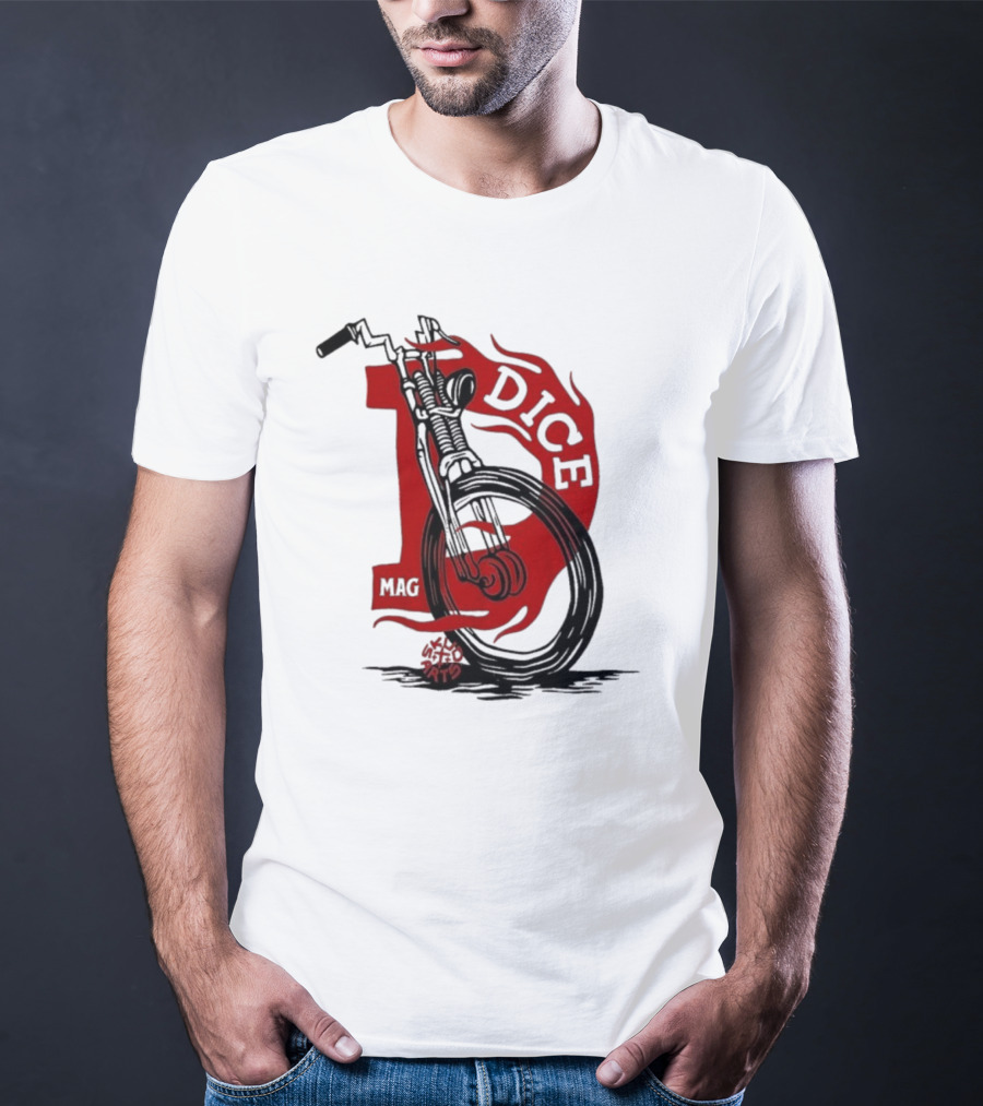 Dice Magazine Skud Arts Motorcycle Flame T-Shirt