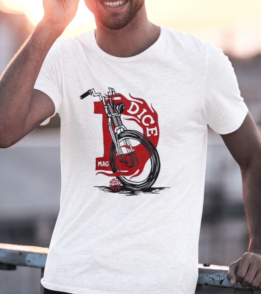 Dice Magazine Skud Arts Motorcycle Flame T-Shirt