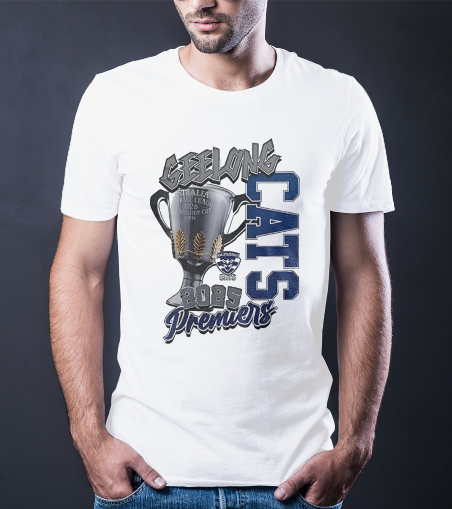 Geelong Cats AFL Premiers 2025 Champions Cup Football T-Shirt