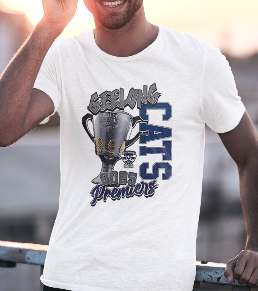 Geelong Cats AFL Premiers 2025 Champions Cup Football T-Shirt