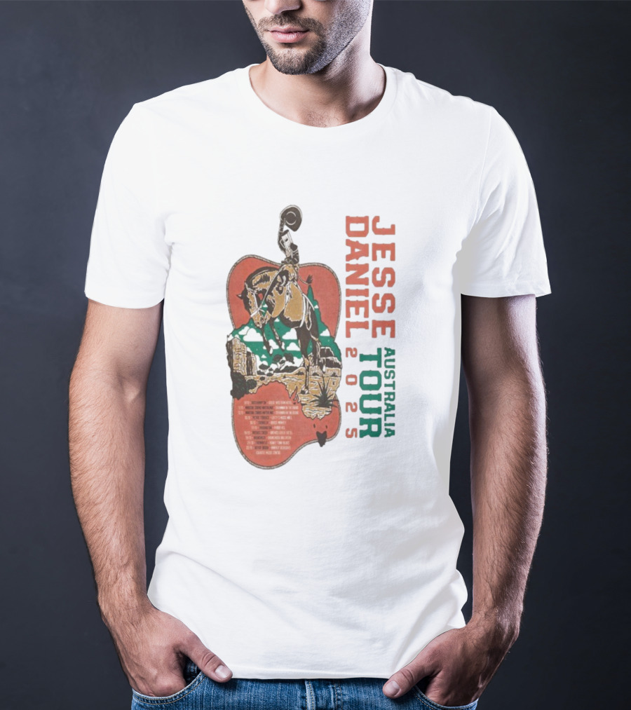Jesse Daniel Australia Tour 2025 Tiru Forsyth Cowboy Retro Western Style T-Shirt