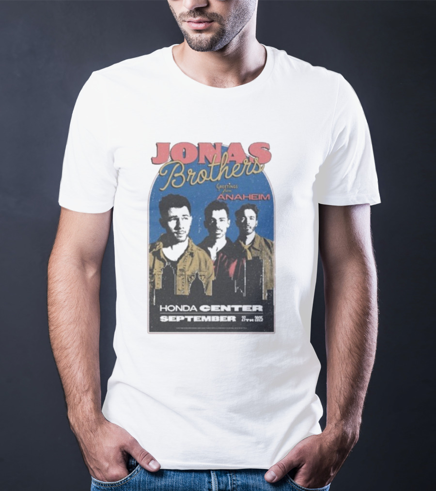 Jonas Brothers Greetings From Anaheim Honda Center September 27 2025 T-Shirt