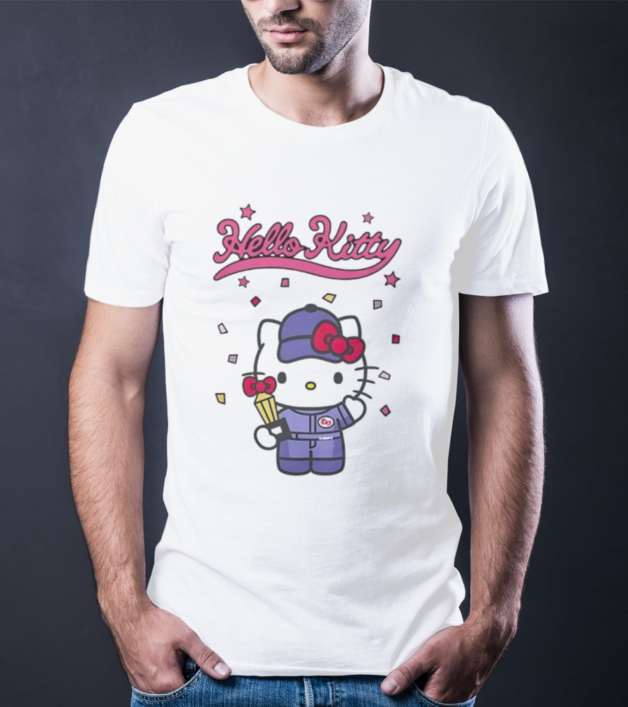 Hello Kitty Racing Champion With Trophy And Stars T-Shirt