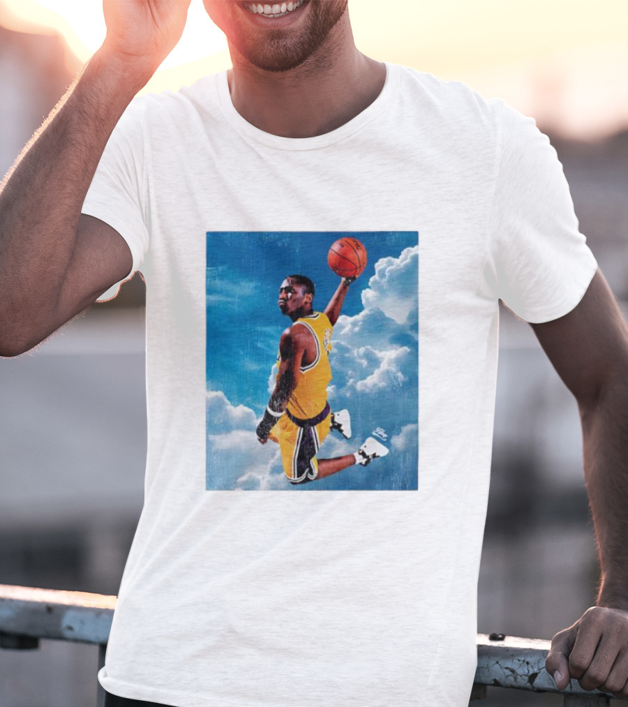 Mamba Sky High Basketball Legend Jumping Through Clouds T-Shirt