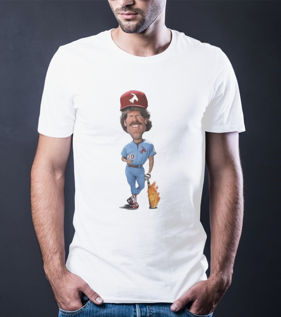 Philadelphia Mike Schmidt 20 Baseball Legend Vintage Illustration T-Shirt