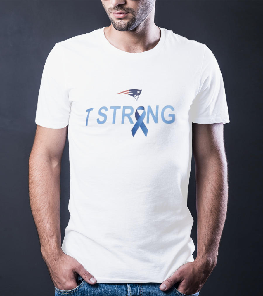 Patriots Strong Blue Ribbon Symbol With Mike Vrabel T-Shirt