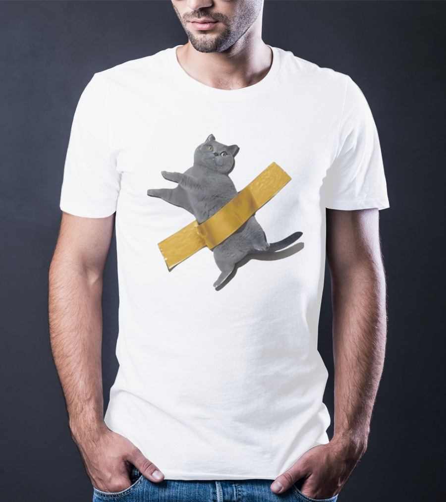 Tape Cat Joke Humor Duct Tape Gag T-Shirt