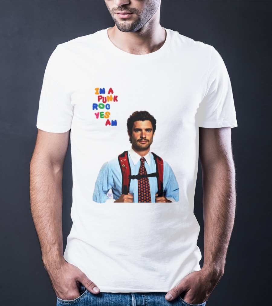 I'm A Punk Rocker Yes I Am Businessman With Backpack T-Shirt