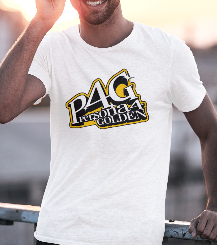 Persona 4 Golden Atlus P4G Yellow Black Text T-Shirt