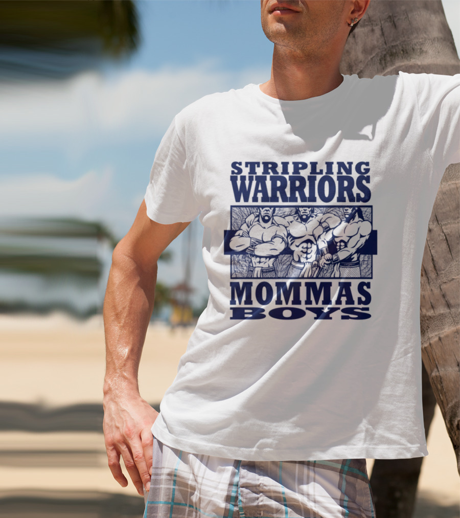 Stripling Warriors Mommas Boys Bold Muscular Figures T-Shirt