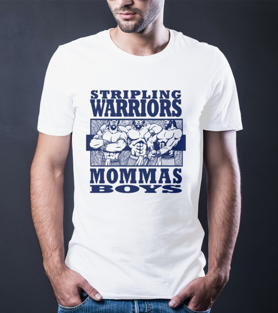 Stripling Warriors Mommas Boys Bold Muscular Figures T-Shirt