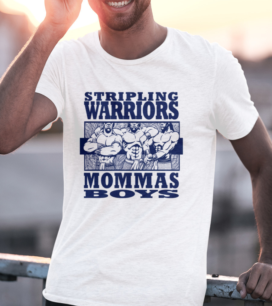 Stripling Warriors Mommas Boys Bold Muscular Figures T-Shirt