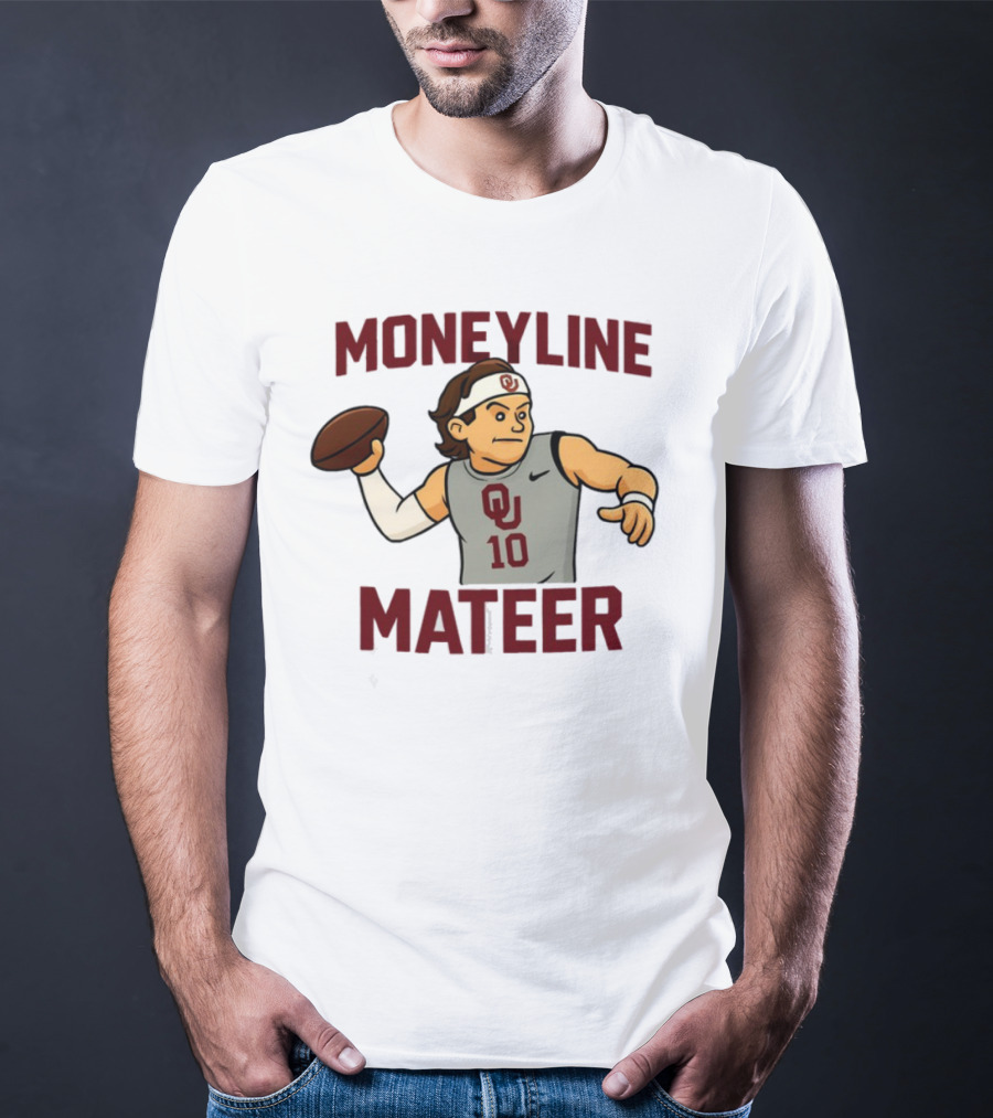 Moneyline Mateer OU Football Throwing Action T-Shirt