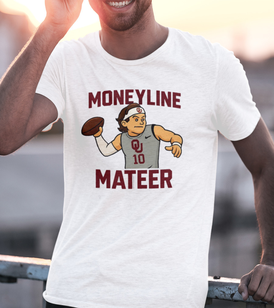 Moneyline Mateer OU Football Throwing Action T-Shirt