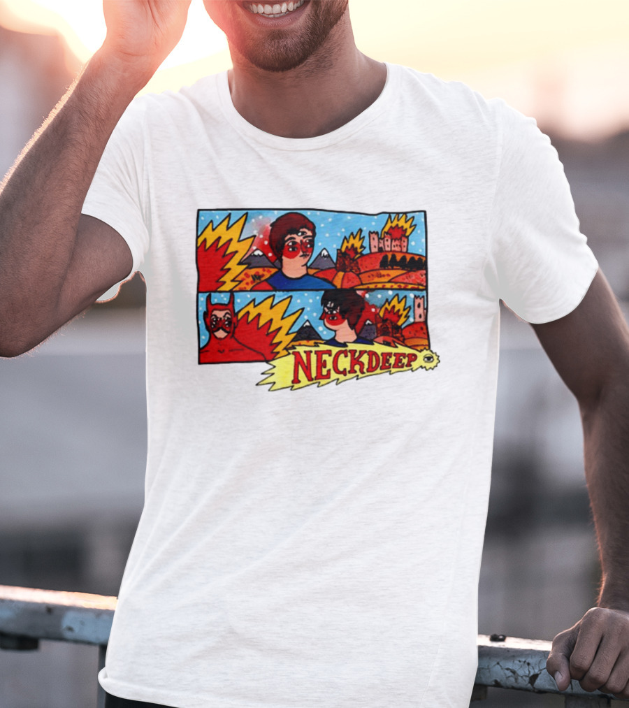 Neckdeepuk Lnotgy 10 Year Album Art Comic Style T-Shirt
