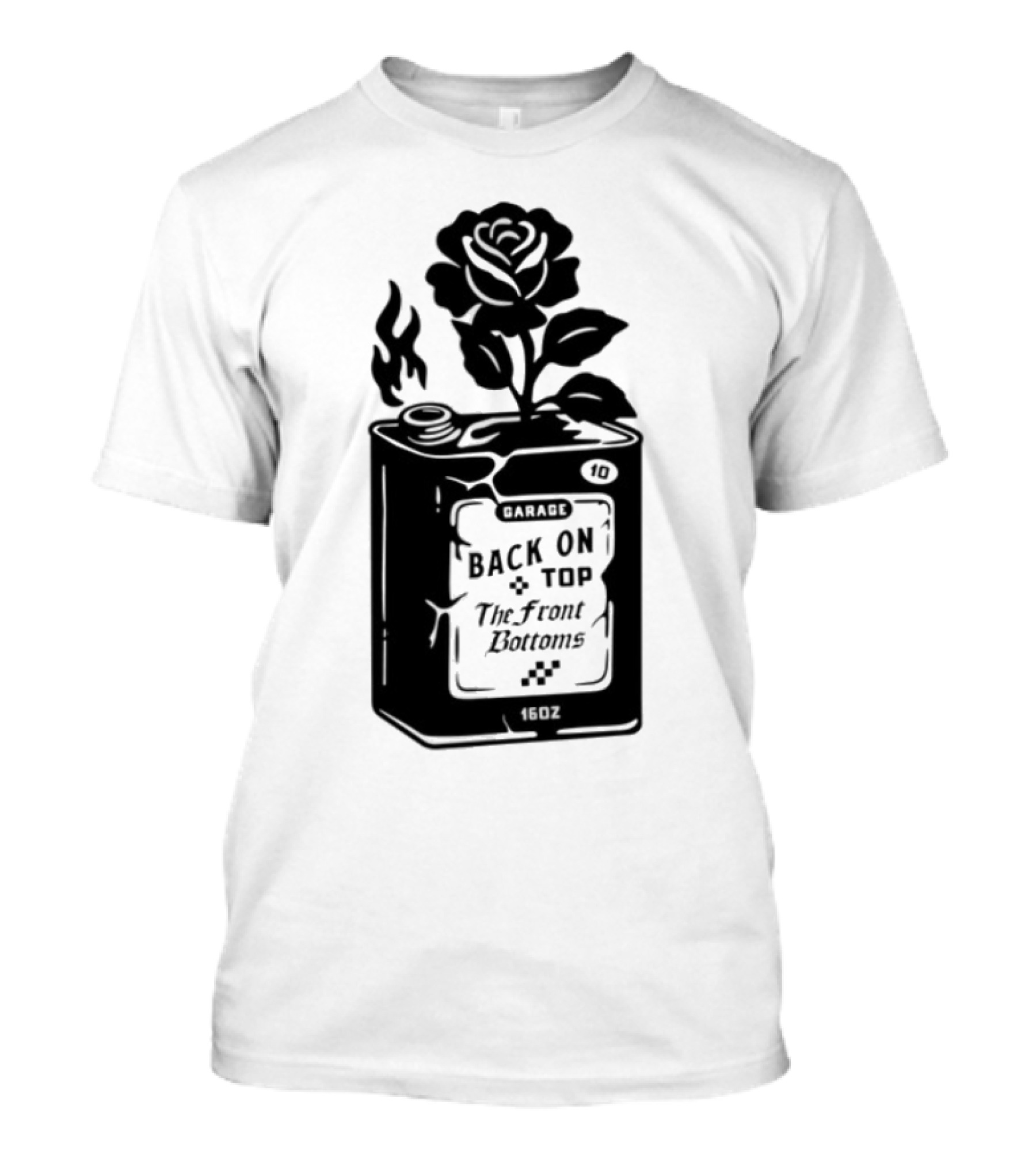 Back On Top The Front Bottoms Lighter-Inspired Art With Rose Motif T-Shirt