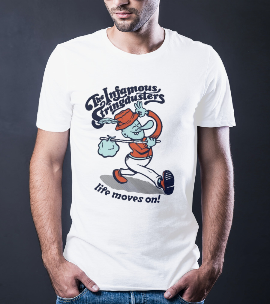 The Infamous Stringdusters Cartoon Character Life Moves On T-Shirt