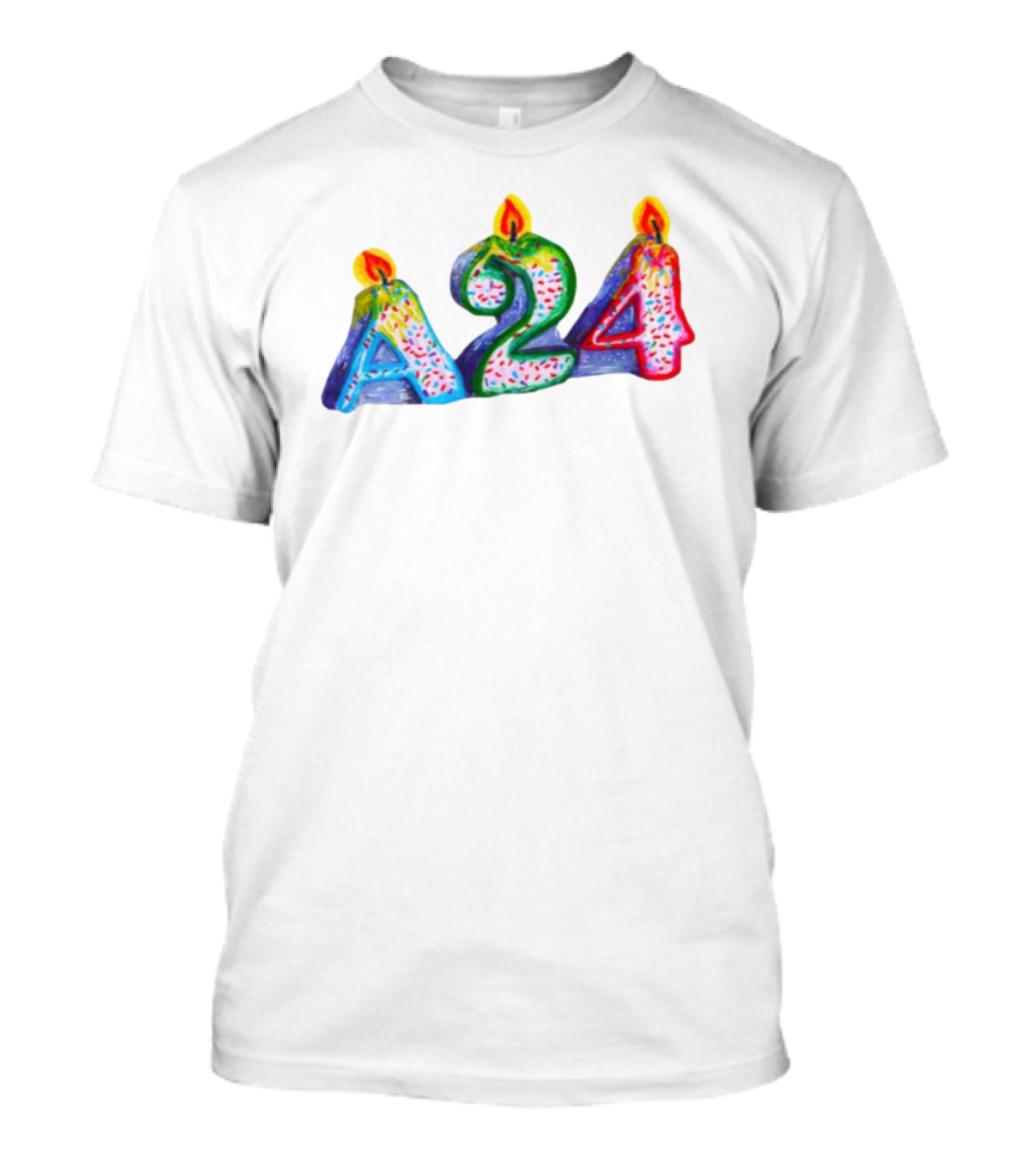 A24 Birthday Candle Celebration Event Festive Candles T-Shirt