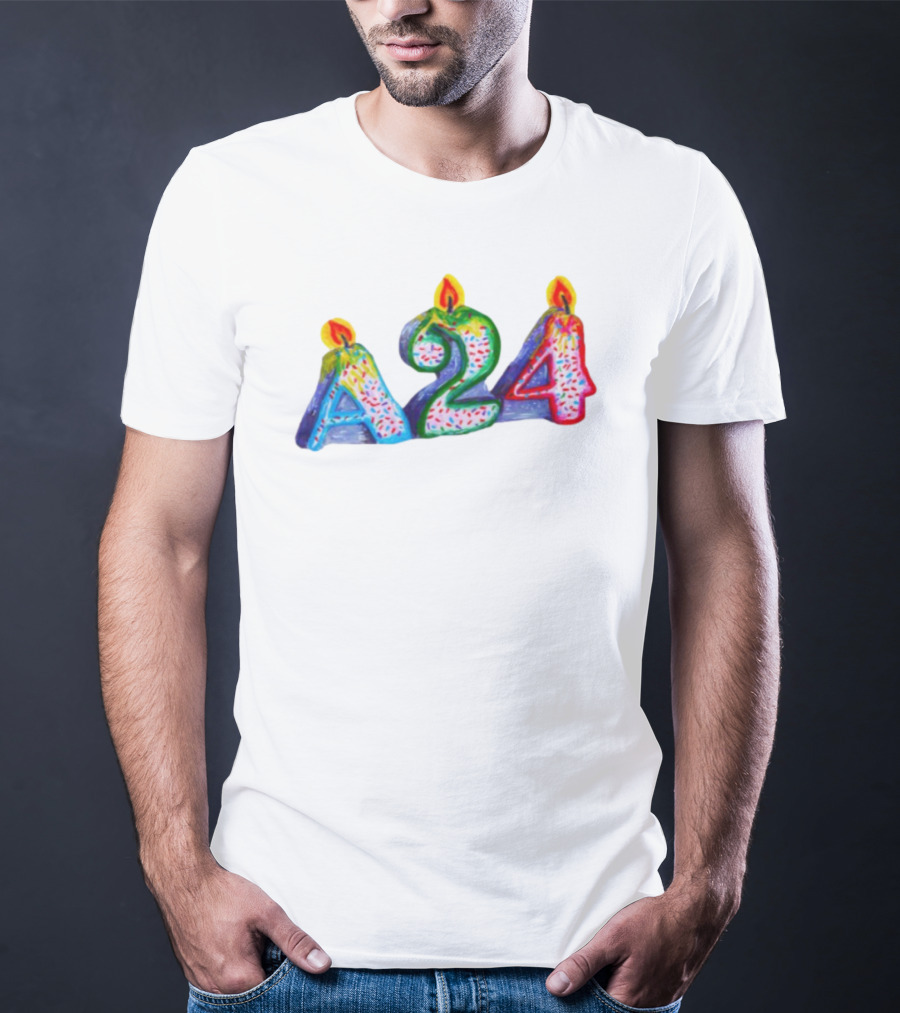 A24 Birthday Candle Celebration Event Festive Candles T-Shirt