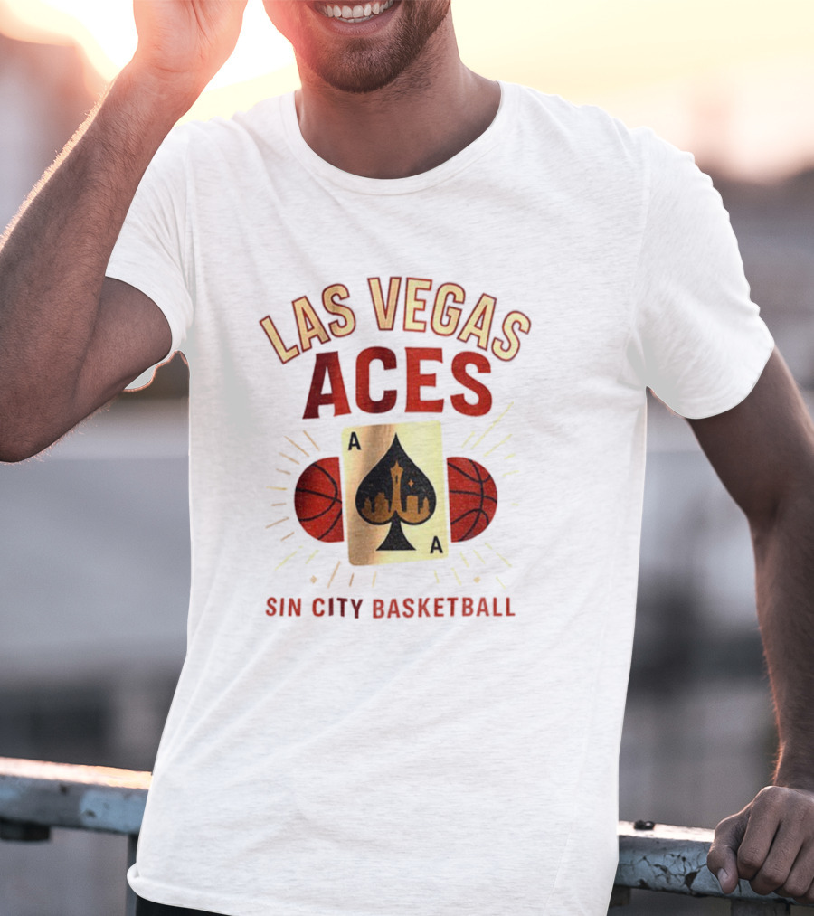 Las Vegas Aces Sin City Basketball Aces Card 2025 T-Shirt