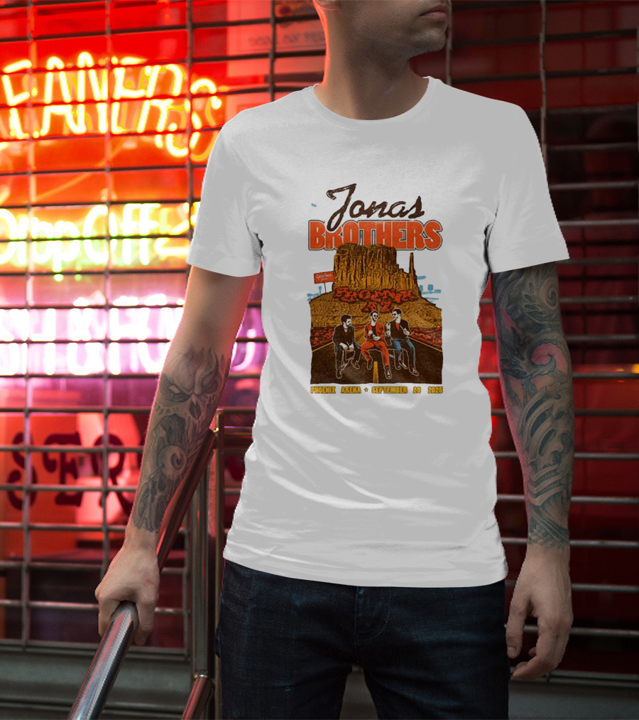 Jonas Brothers Phoenix Arena September 29 2025 Arizona Concert Cactus City Skyway T-Shirt