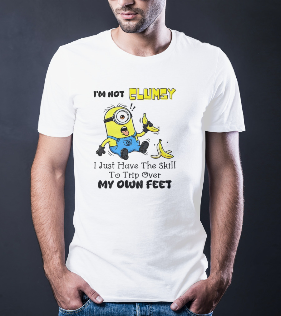 Minion Clumsy Banana Humor Trip Over My Own Feet T-Shirt