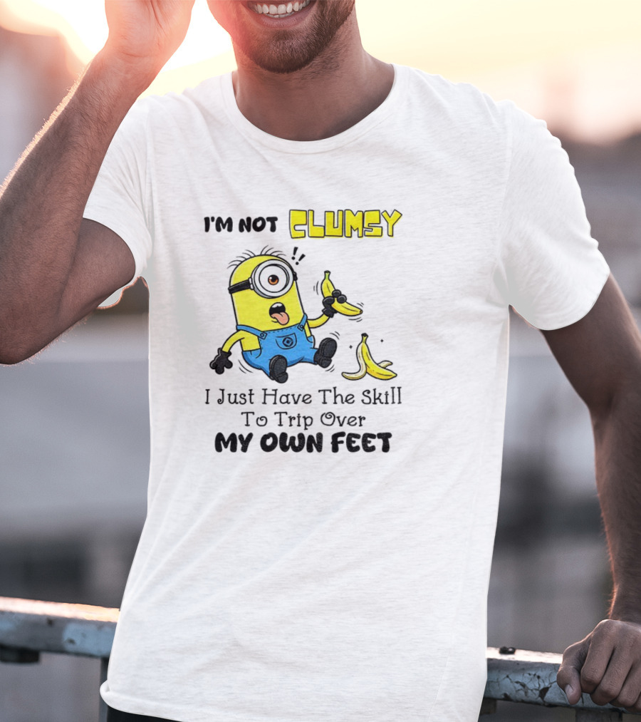 Minion Clumsy Banana Humor Trip Over My Own Feet T-Shirt