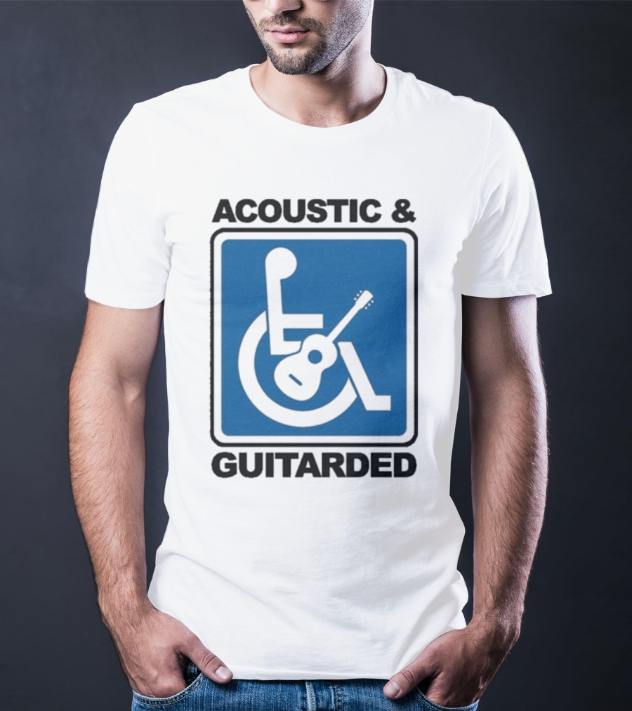 Acoustic And Guitarded Wheelchair Symbol Guitar Icon T-Shirt
