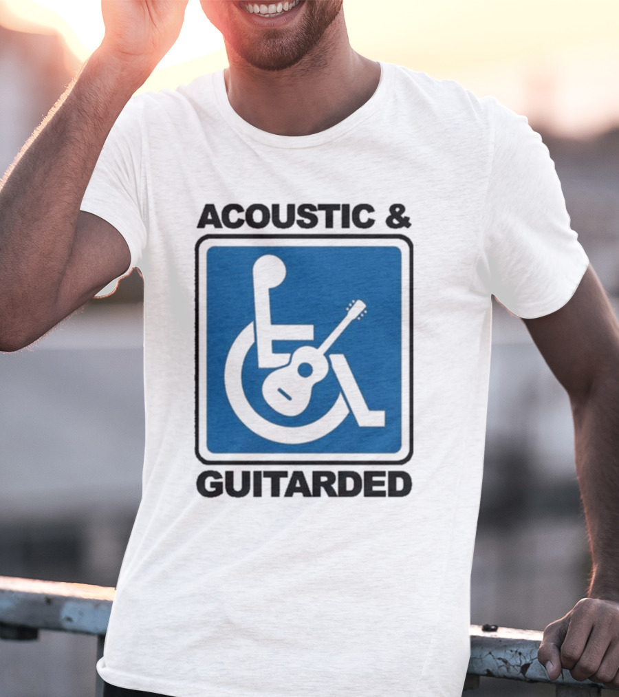 Acoustic And Guitarded Wheelchair Symbol Guitar Icon T-Shirt