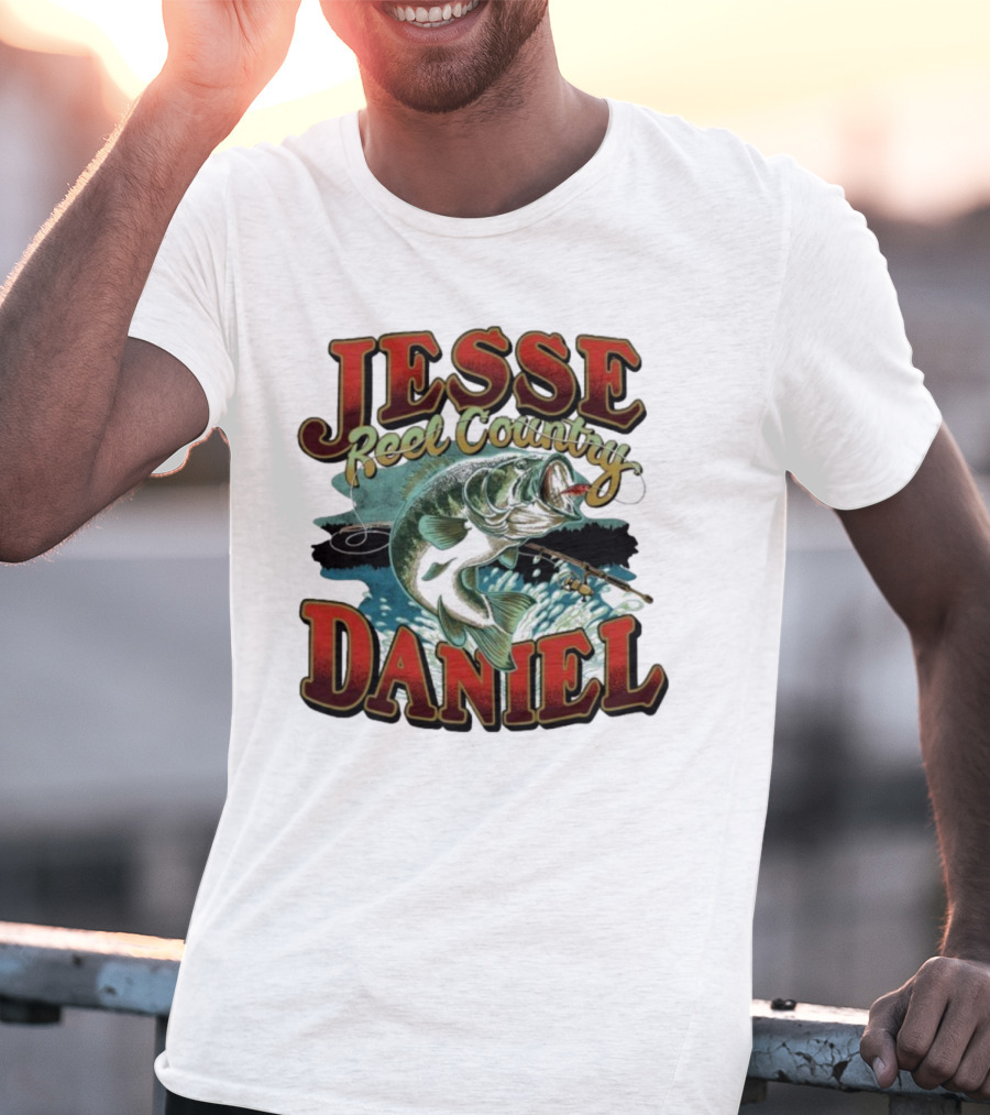 Jesse Daniel Reel Country Fishing Bass And Rod Adventure T-Shirt