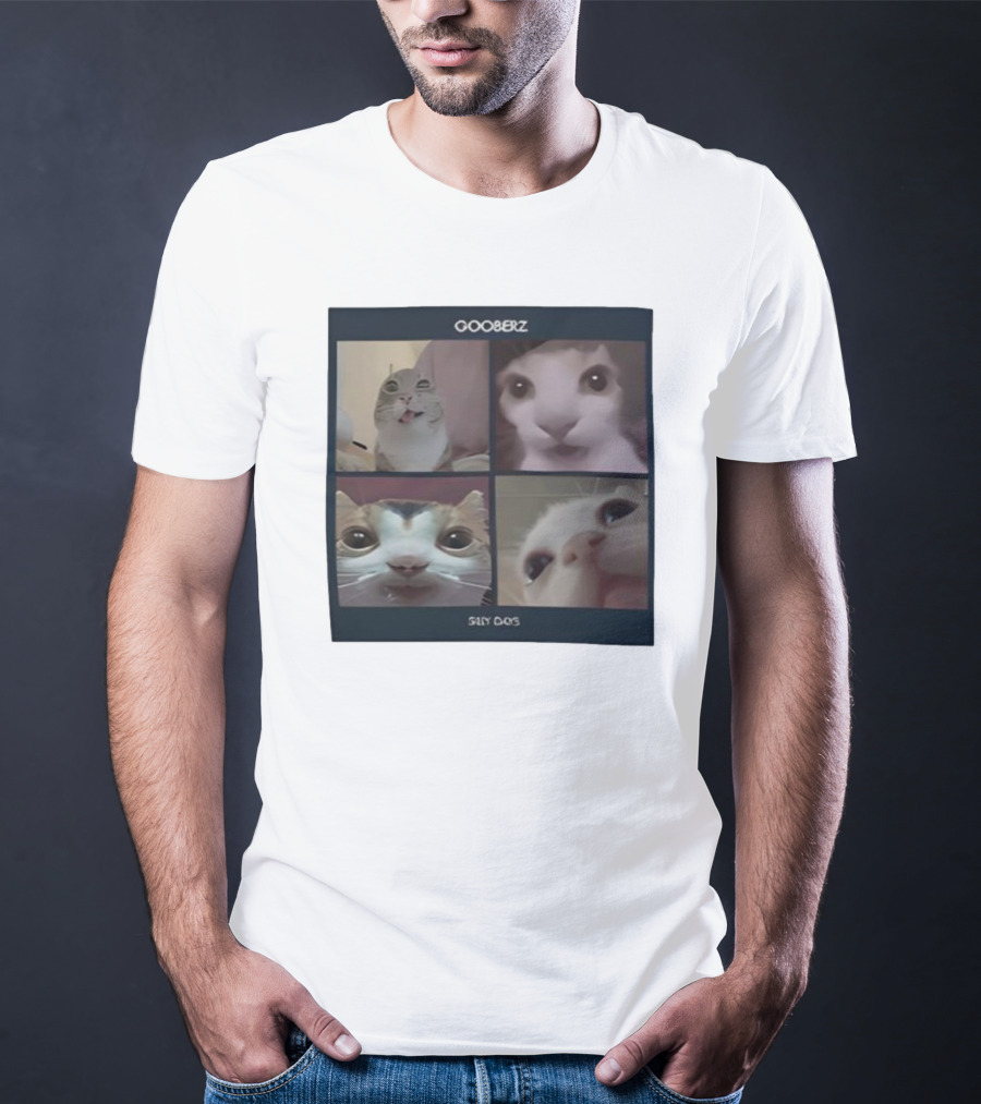 Gooberz Silly Days Funny Cat Faces Collage T-Shirt