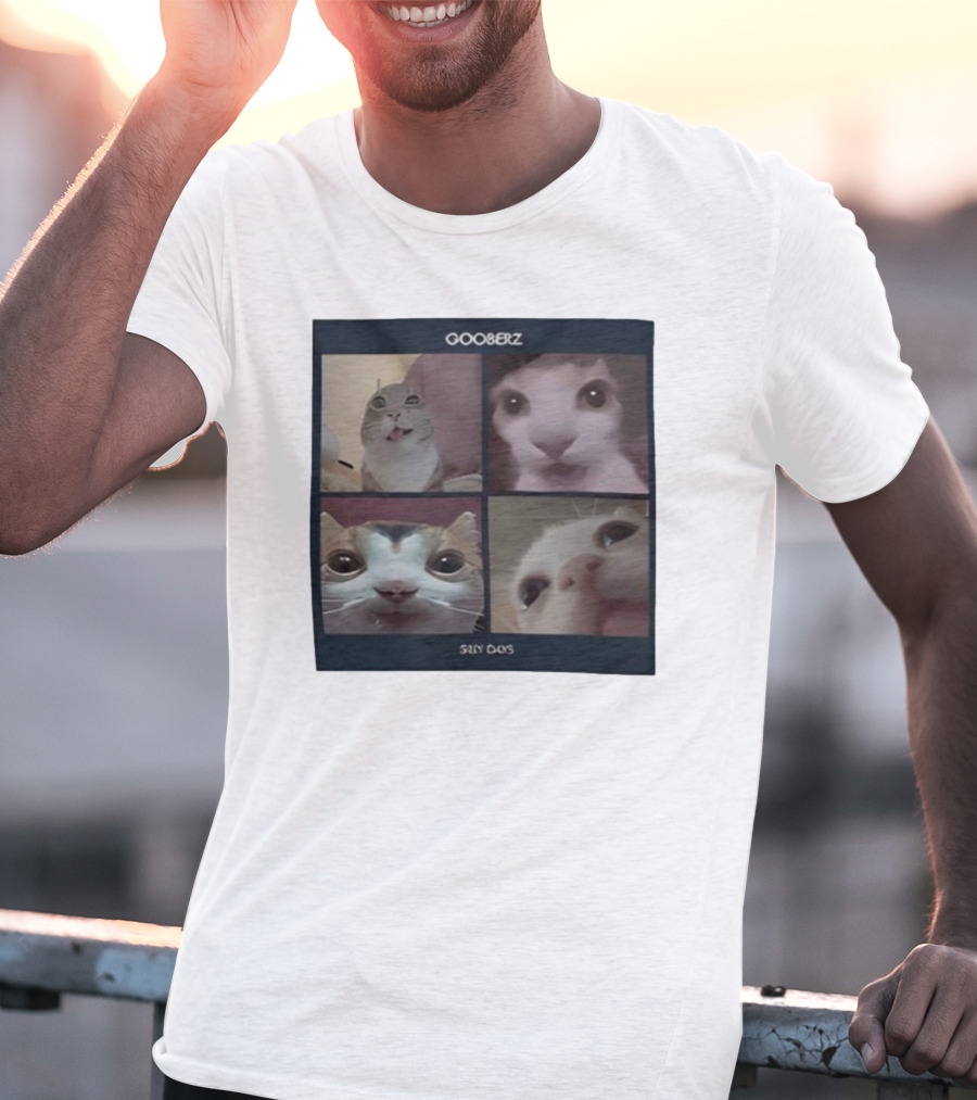 Gooberz Silly Days Funny Cat Faces Collage T-Shirt