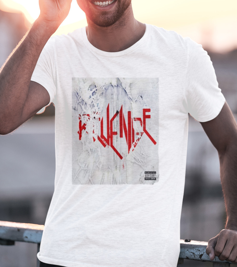 Revenge Sonny Explicit Content Distressed Ice Background T-Shirt