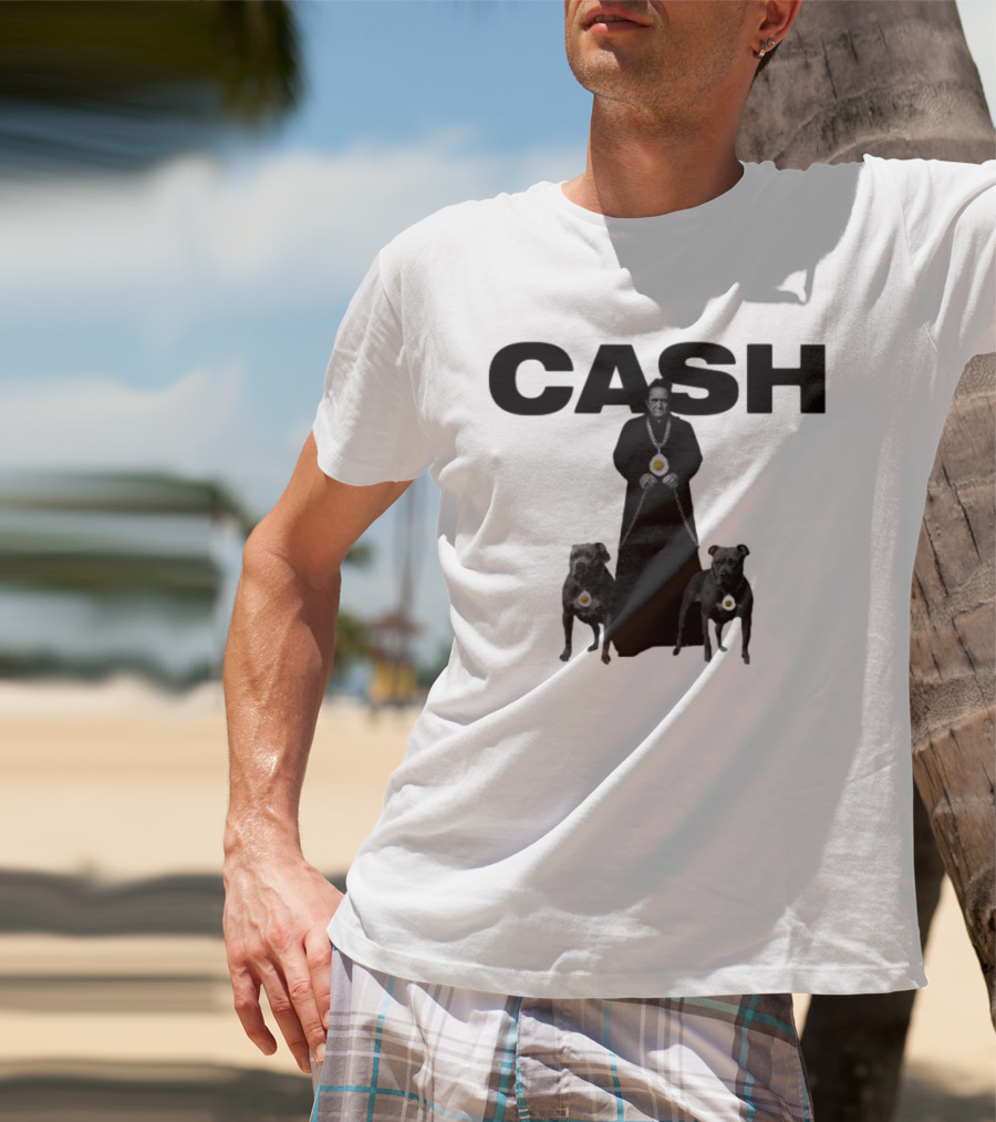 Johnny Cash Eggs And Chains With Pit Bulls T-Shirt