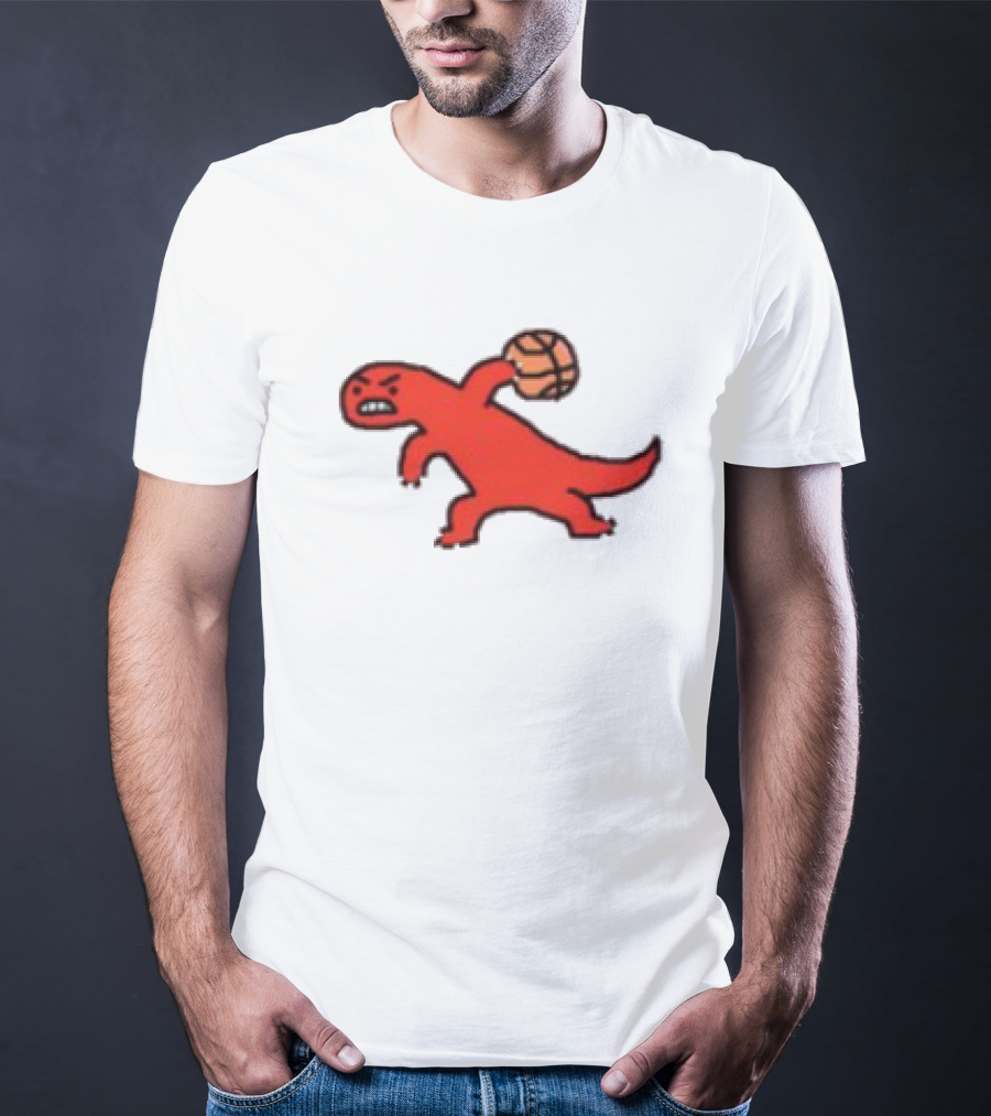 Dino Paint Luxe Red Dinosaur Basketball T-Shirt