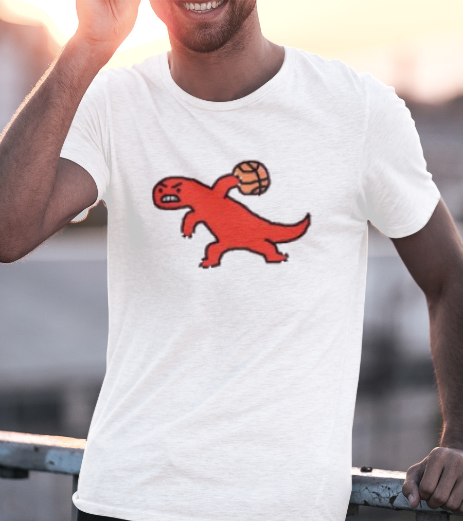 Dino Paint Luxe Red Dinosaur Basketball T-Shirt