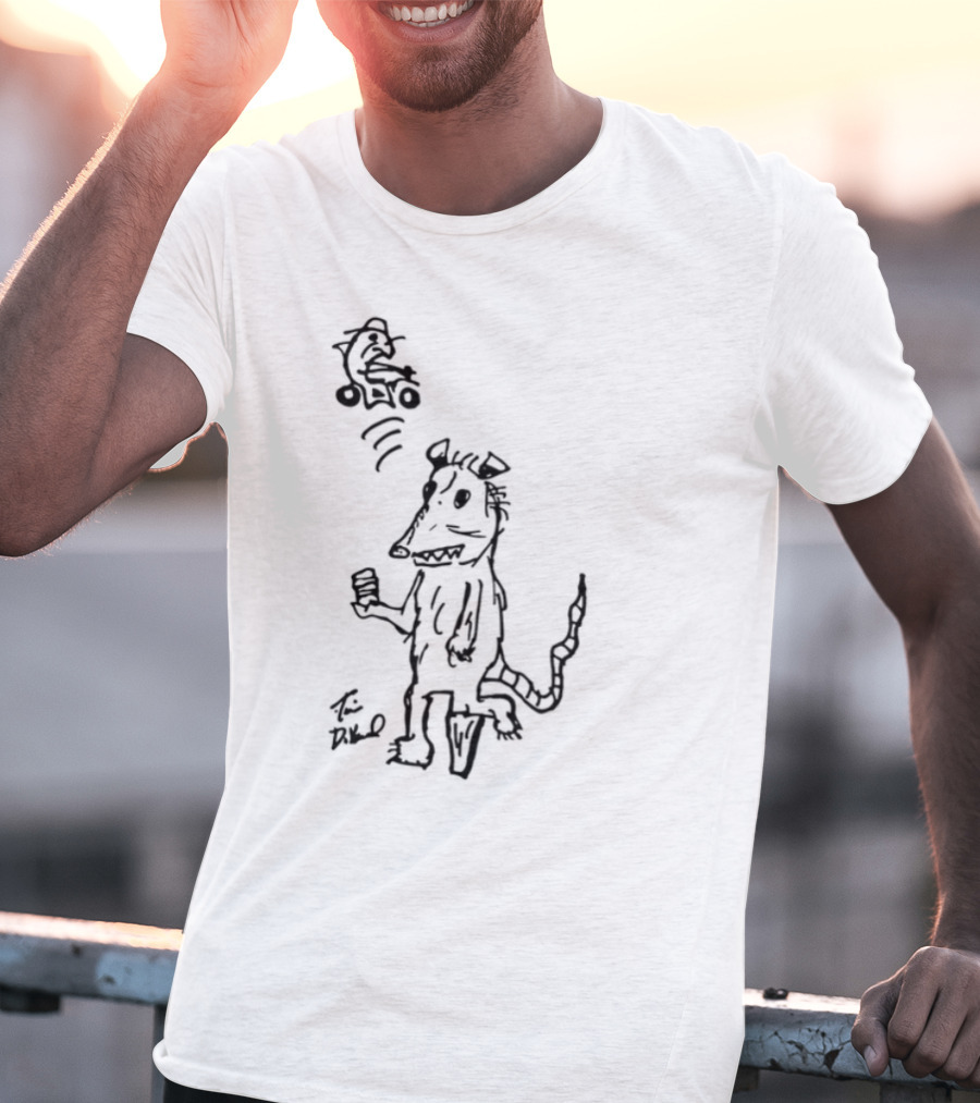 Possum Peg Leg Pirate Drawing T-Shirt