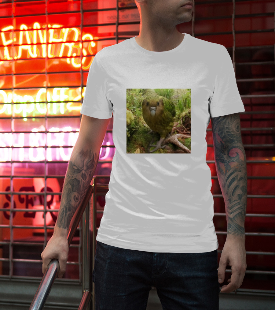 Shearling Kakapo Bird In Forest Habitat T-Shirt